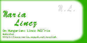 maria lincz business card